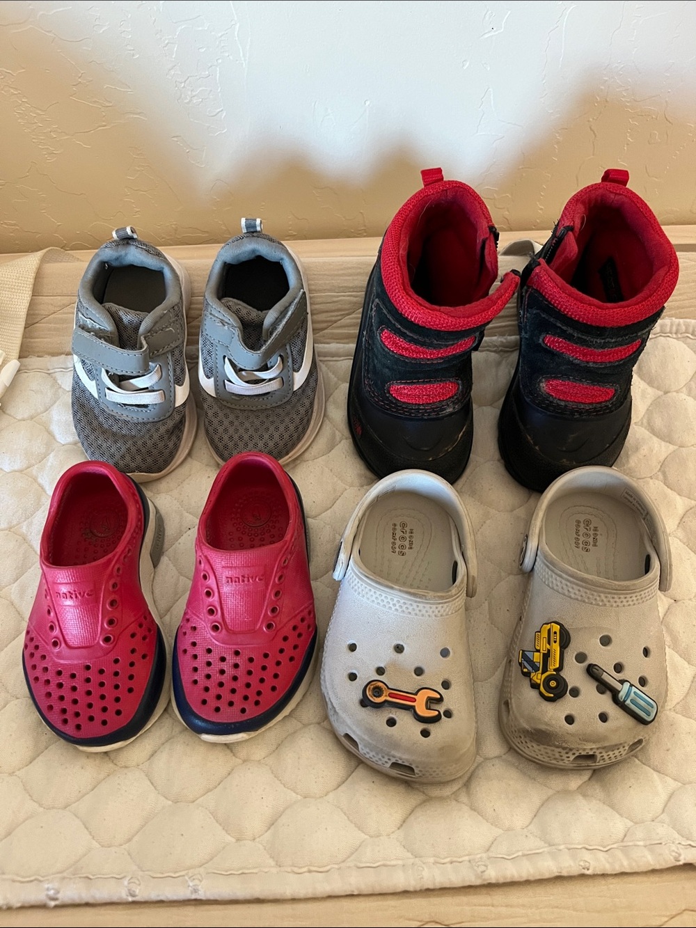 Baby 5-6 Shoes Pack - Red, Gray, Black, Pink, White